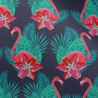 Flamingo And Hibiscus Chiffon