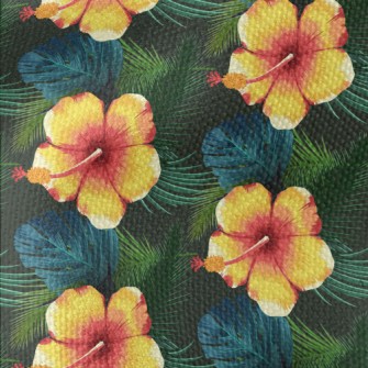 Orange Hibiscus Flower Waterproof Canvas