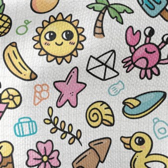 Beach Elements Graffiti Waterproof Canvas