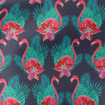 Flamingo And Hibiscus Waterproof Canvas