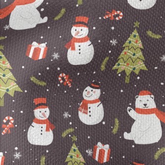 Polar Bear And Snowman Celebra Waterproof Canvas