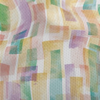 Colorful Watercolor Pattern Athletic Mesh Flat Back