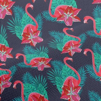 Flamingo And Hibiscus Performance Linen