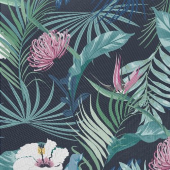 Tropical Plants And Flowers Twill