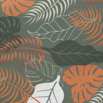 Cartoon Leaf Silhouette Twill