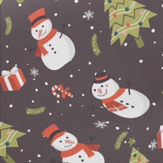 Polar Bear And Snowman Celebra Twill