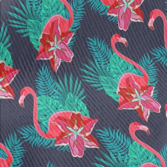Flamingo And Hibiscus Standard Corduroy