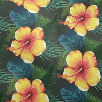 Orange Hibiscus Flower Dobby