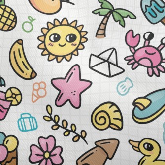 Beach Elements Graffiti Dobby