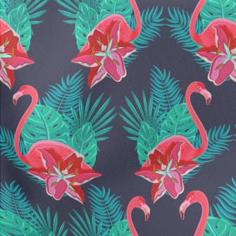 Flamingo And Hibiscus Stretch Ponte