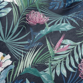 Tropical Plants And Flowers Minky