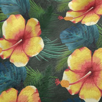 Orange Hibiscus Flower Minky