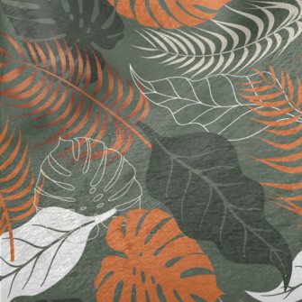 Cartoon Leaf Silhouette Minky