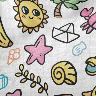 Beach Elements Graffiti Minky