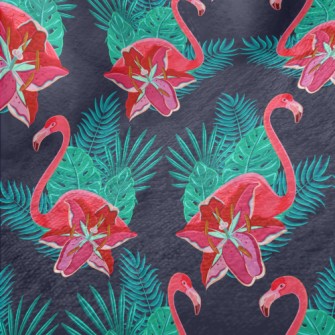 Flamingo And Hibiscus Minky