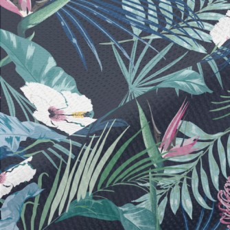 Tropical Plants And Flowers Piqué