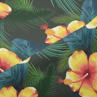 Orange Hibiscus Flower Piqué