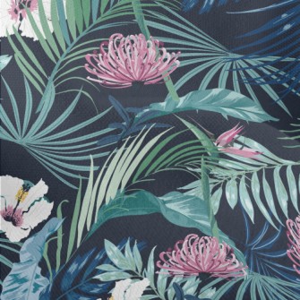 Tropical Plants And Flowers Lightweight Performance Linen