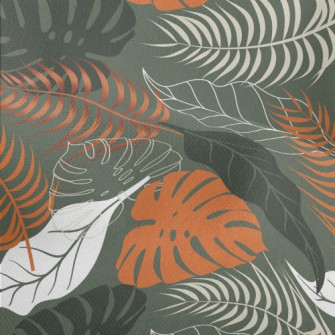 Cartoon Leaf Silhouette Lightweight Performance Linen