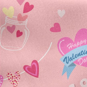 Cute Valentine's Day Decor Jersey Backed Fleece