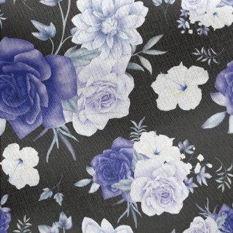 Premium Watercolor Flowers Jersey Backed Fleece