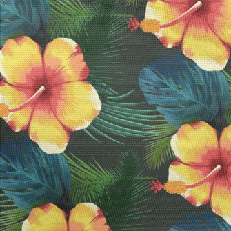 Orange Hibiscus Flower Pongee