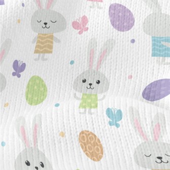 Bunny Baby Hiding Eggs Stretch Jersey