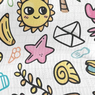 Beach Elements Graffiti Stretch Jersey