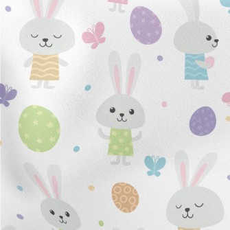 Bunny Baby Hiding Eggs Lightweight Cotton Poplin