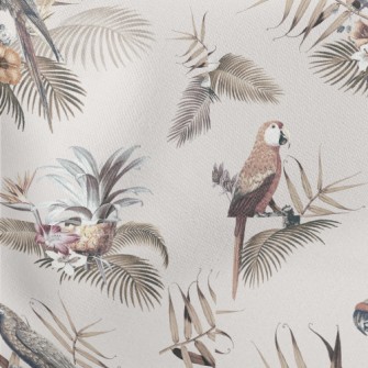 Hand Drawn Macaw Lightweight Cotton Poplin