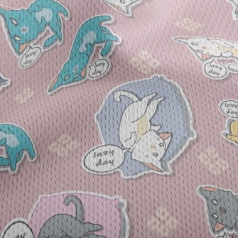 Lazy Kitten Lying In Bed Athletic Mesh Flat Back