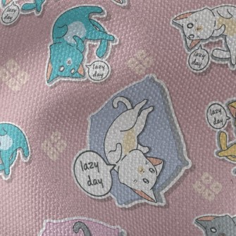 Lazy Kitten Lying In Bed Waterproof Canvas