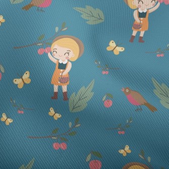 Little Girl Harvesting Fruits Dobby