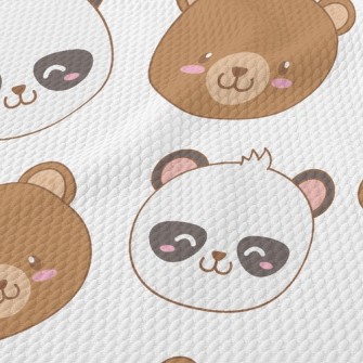 Cat Bear Brown Bear Good Frien Birdseye Piqué