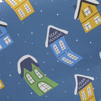 Colorful Snow House Twill
