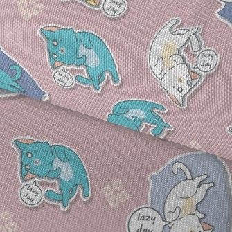 Lazy Kitten Lying In Bed Waterproof Oxford