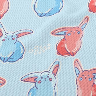 Two-color Playful Rabbit Birdseye Piqué