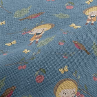 Little Girl Harvesting Fruits Performance Linen