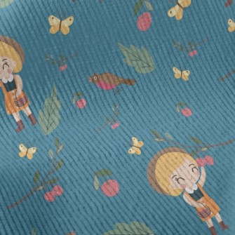 Little Girl Harvesting Fruits Standard Corduroy