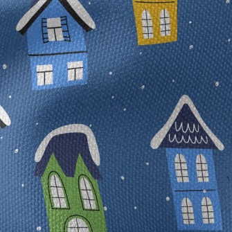 Colorful Snow House Waterproof Canvas
