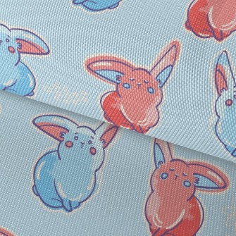 Two-color Playful Rabbit Waterproof Oxford