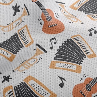 Accordion Trumpet Guitar Athletic Mesh Flat Back