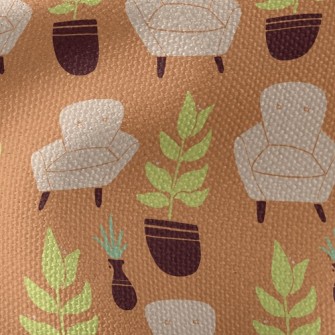 Potted Plants And Sofa Waterproof Canvas