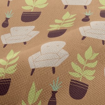 Potted Plants And Sofa Performance Linen