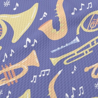 Saxophone Trumpet Birdseye Piqué