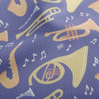 Saxophone Trumpet Athletic Mesh Flat Back