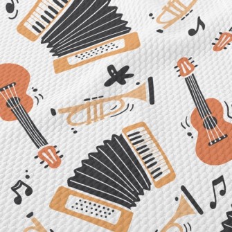 Accordion Trumpet Guitar Birdseye Piqué