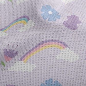 Soft Natural Rainbow Athletic Mesh Flat Back