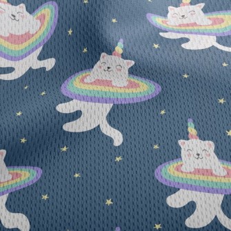 Happy Unicorn Cat Athletic Mesh Flat Back