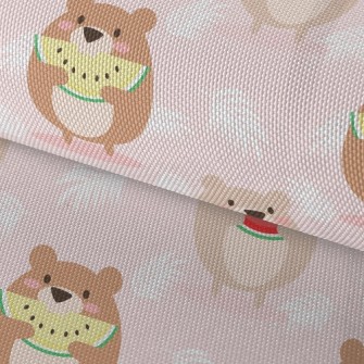 Happy Eating Watermelon Bear Waterproof Oxford